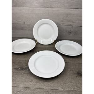 Apilco Porcelain Opera White 9-Inch Rimmed Soup, Salad, or Pasta Bowls~Set Of 4